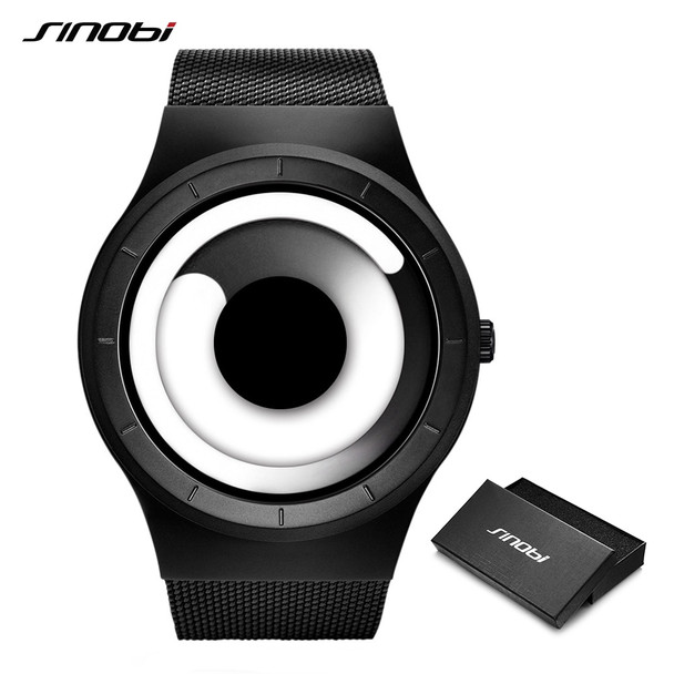 Unique Vortex Concept Watch Men High quality 316L Stainless Steel Milan Band Modern Trend Sport Black Wrist Watches For Male Hot