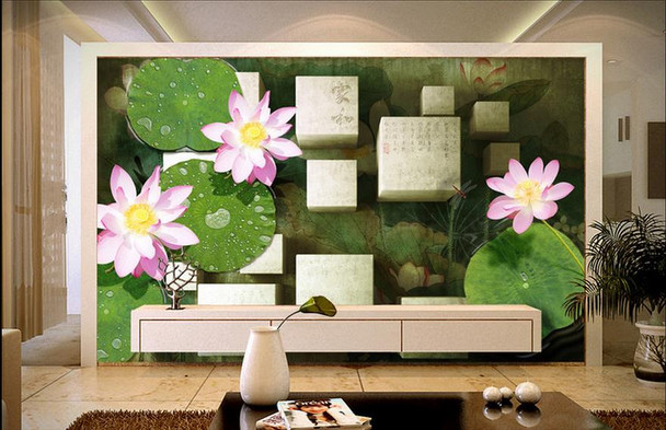 luxury wallpaper customize 3d photo mural wallpaper Lotus wallpaper for bedroom walls 3d wallpaper modern