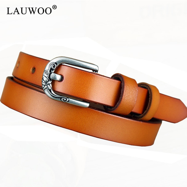 2018 new Women's strap genuine leather casual all-match Women brief leather belt women's strap belt students pure color belts