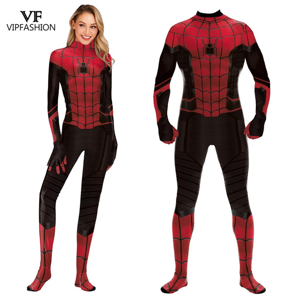 VIP FASHION SpiderMan Far From Home Peter Parker Cosplay Zentai Of Justice Superhero Women And Men Cosplay Costume For Unisex