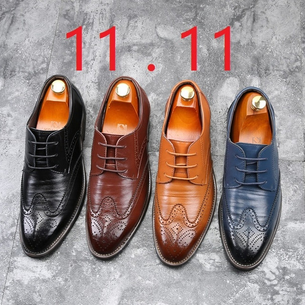2019 New Men Oxford Genuine Leather Dress Shoes Brogue Lace Up Flats Male Casual Shoes Black Brown Size 38-48
