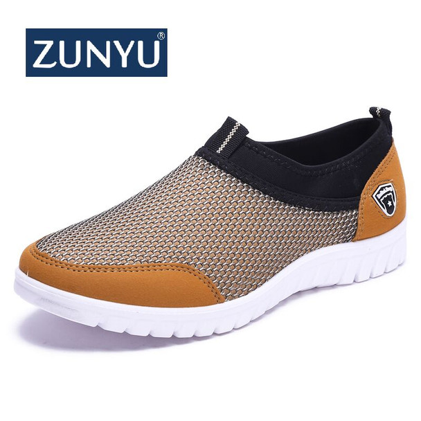 ZUNYU 2019 Summer Mesh Shoe Sneakers For Men Shoes Breathable Men's Casual Shoes Slip-On Male Shoes Loafers Casual Walking 38-48