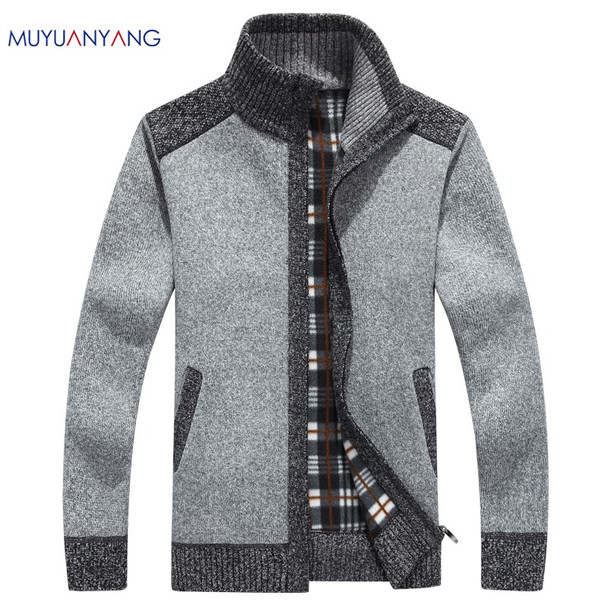 Mu Yuan Yang Cardigan Men Autumn Men's Cardigans Sweaters Casual Winter Sweater For Men Zipper Warm Knitwear Sweater XXL XXXL