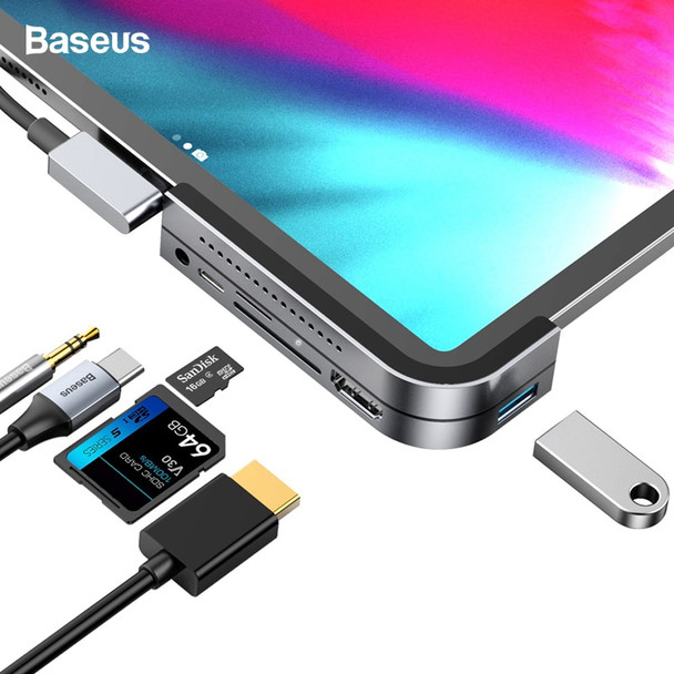 Baseus USB C HUB For iPad Pro 12.9 11 2018 Type C HUB to HDMI USB 3.0 PD Port 3.5mm Jack USB-C USB HUB Adapter For MacBook Pro