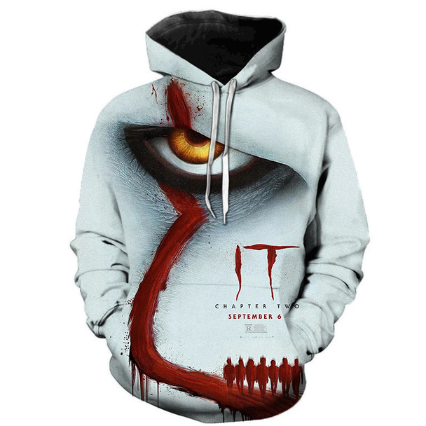 IT Chapter Two 3D Printed Hoodie Sweatshirts IT Clown Thriller Movie Pullover Men Women Hip Hop Fashion Casual Oversized Hoodies