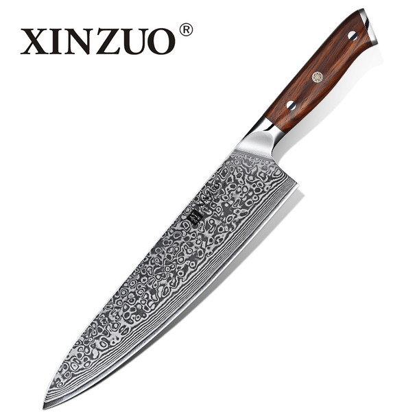 XINZUO 10 inch Chef Knife Japanese Damascus Steel Kitchen Knives Best Quality Professional Gyuto Knife For Hotel and Restaurant