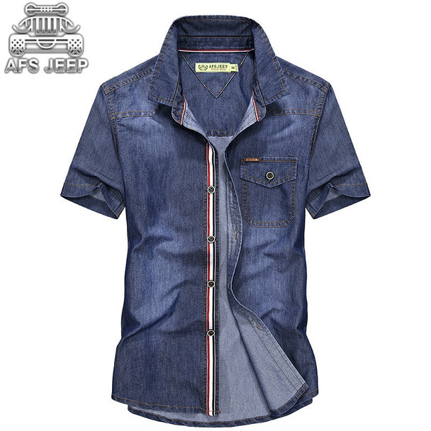 New 2020 Men jeans Shirts Plus size 4XL Original brand AFS JEEP Denim Design Casual Male Summer Cool Clothing