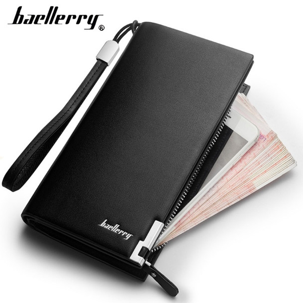 Baellerry Men Wallets Classic Long Style Card Holder Male Purse Quality PU Zipper Large Capacity Luxury Wallet For Men Clutch