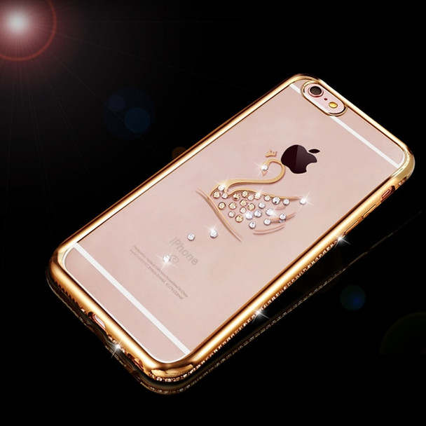  for iphone 7 plus Case 6 Silicon Transparent Cover Luxury Swan Bling Rhinestone Diamond Soft TPU Clear Case for iphone 6 6s plus