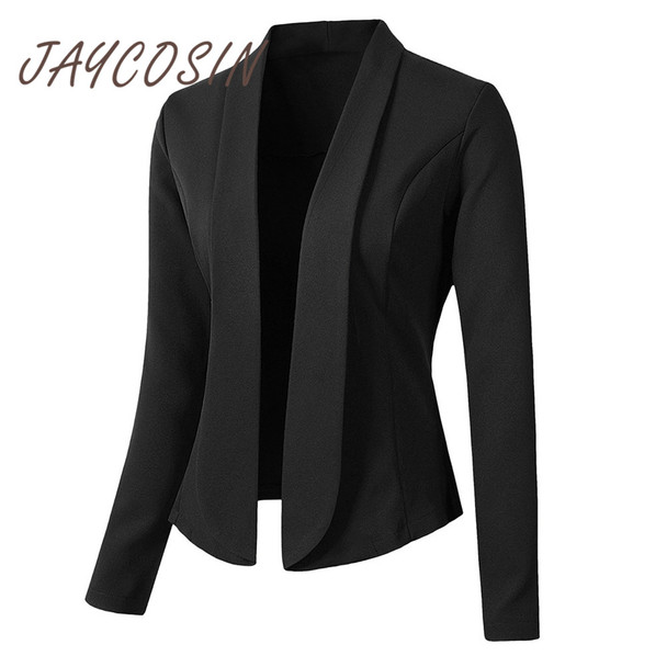 JAYCOSIN Clothes ladies Office Wear Cardigan Coat long sleeve jackets women long coat Blazer Tops 2019 autumn spring coat women