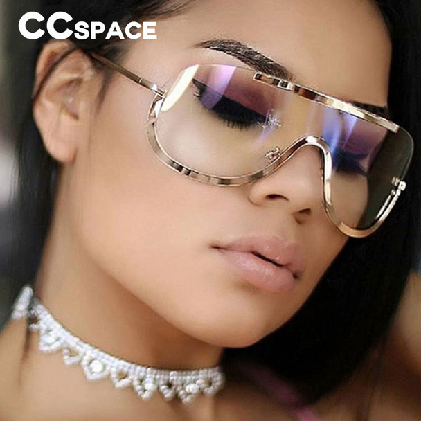 45026 Rimless Gold Clear Sunglasses Women Brand Designer pilot Sunglasses Oversized Frame Sexy Glasses Lunette Femme