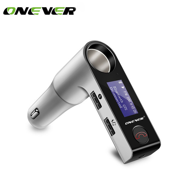 Onever FM Transmitter Modulator Dual USB Car Charger Cigarette Lighter Socket DC 12/24V Car Kit Music Player