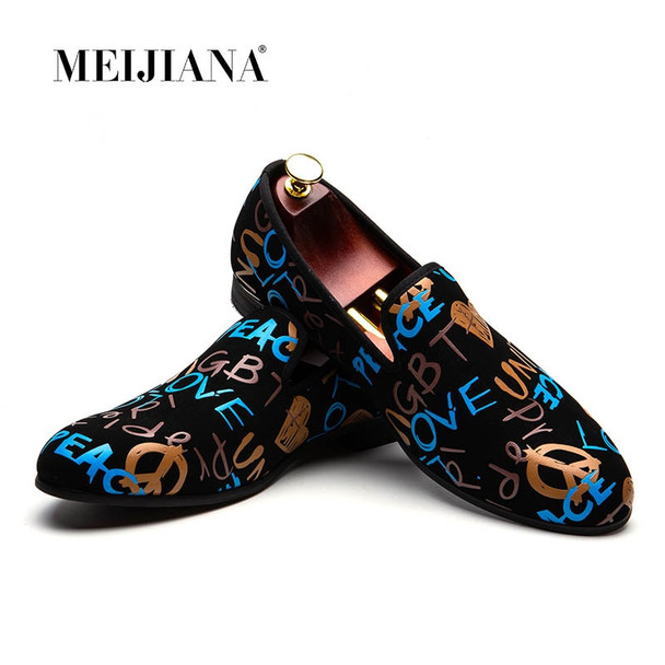 MEIJIANA Fashion Casual Shoes Men Loafers Brand Men Shoes 2020 New Colorful Graffiti Party Shoes