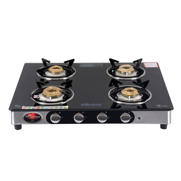 SURYA FLAME SF 4B EXCEL BLK SS AUTO GAS STOVE