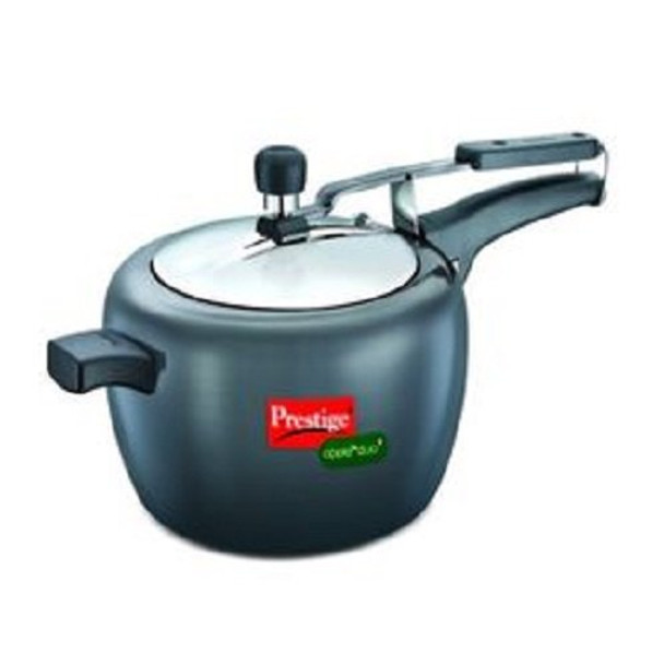 Prestige Hard-Anodized Aluminium Apple Duo Plus Pressure Cooker 5 Litres Grey 