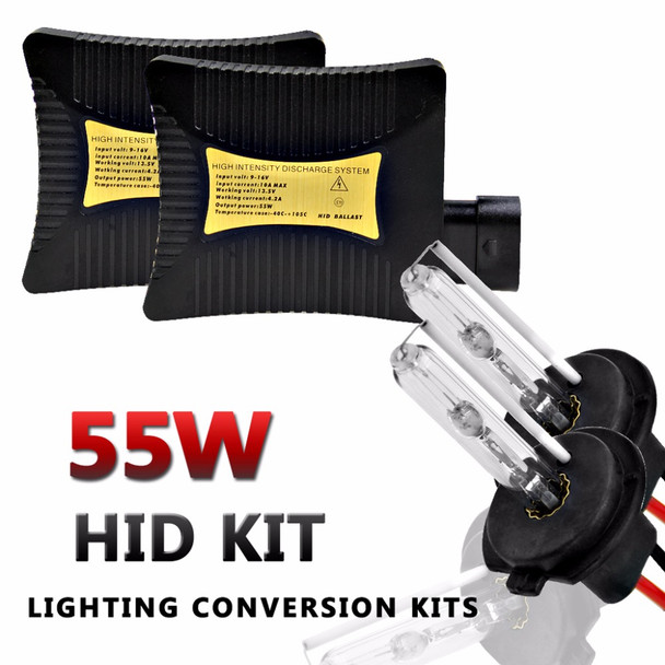 1 Pair HID 9-16V 55W H1 H3 H4 H8/H9/H11 9005 9006 Xenon Bulbs Headlight Conversion Ballasts Kit 3000K-12000K Car Light C45