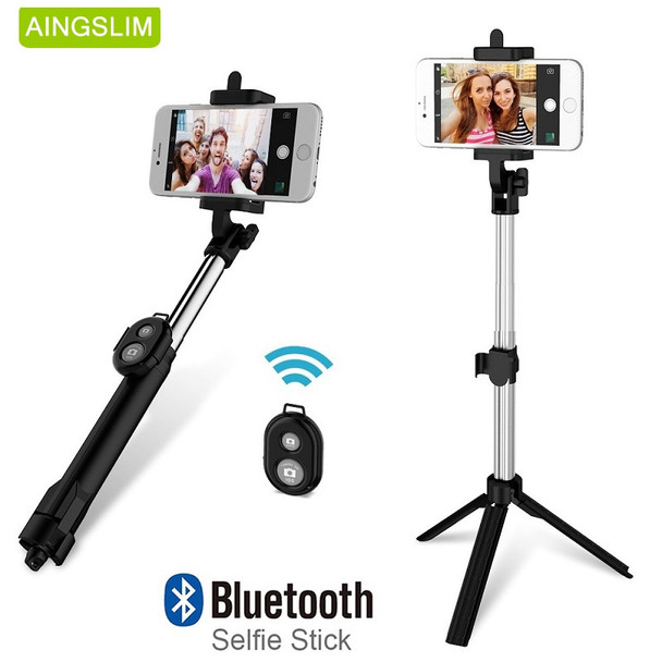 AINGSLIM Universal Foldable Selfie Stick Bluetooth Selfie Stick+Tripod+Shutter Remote Controller for Xiaomi Mobile Phone Stick