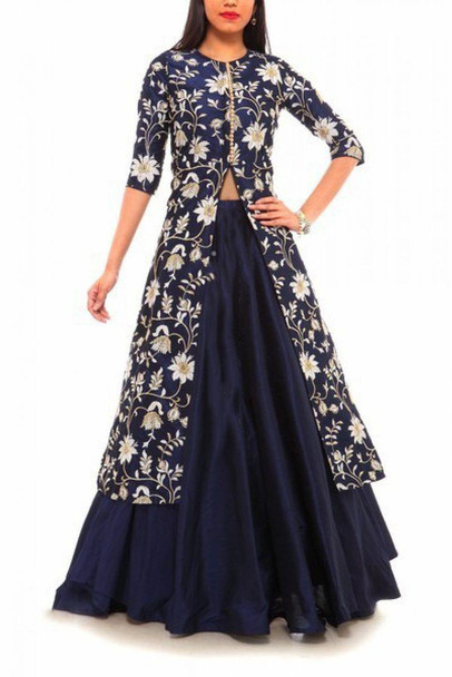 New 2021 Presenting Embroidered Work Fancy Western Crop Top- Lahenga