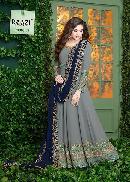  New 2021 Presenting Beautiful Designer suit Georgette with Embroidery work +Stone Work-Size-46 