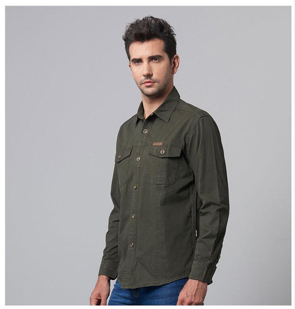 Men's Combat Shirt U.S Military Shirt AFS JEEP Breathable Long Sleeve Top Autumn Casual Army Dress Camisas M-4XL Casual Shirts
