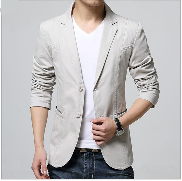 Jacket Lapel Neck Long Sleeve Solid Color Homme Coats Fashion Single Breasted Male Clothing Mens Spring Designer