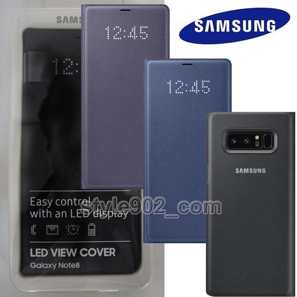 Original SAMSUNG Galaxy Note8 N950F LED Wallet Cover Case function Automatic wake screen on feature Blue Black Gray EF-NN950P