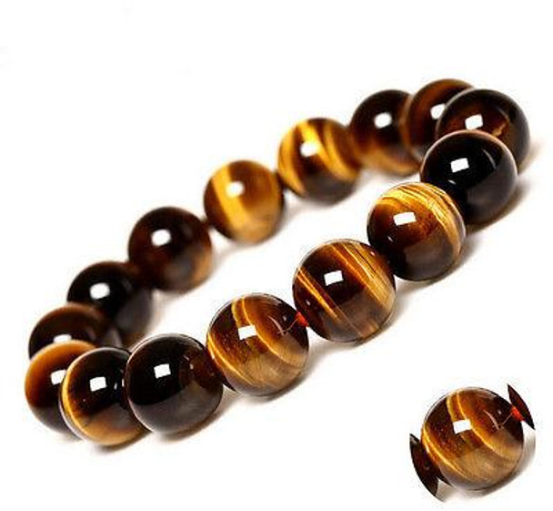 Beautiful 6-14mm Natural African roar Tiger Eye Stone Beads Jewelry Bracelet