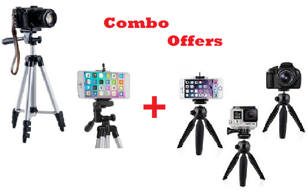 Tripod-3110 Portable Adjustable Tripod with Phone Holder + YUNTFNG XH-228 Tripod