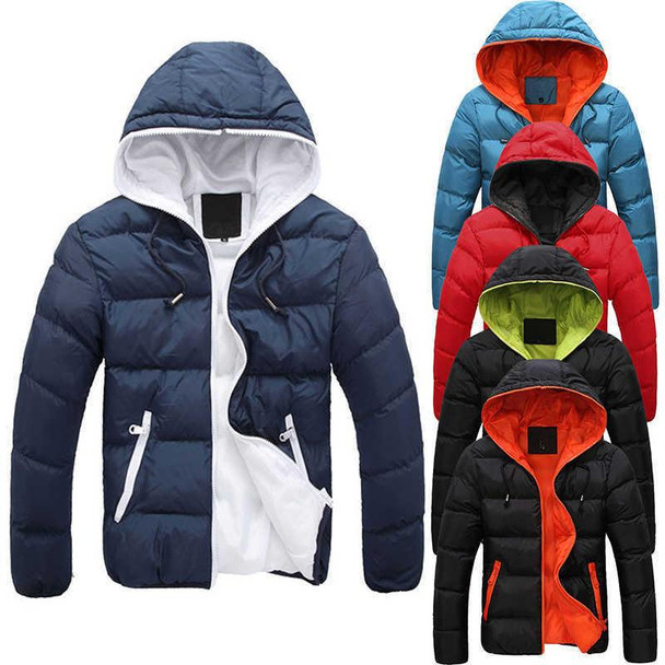Thick Coat S0804 Men's Winter Warm Jacket Hooded Slim Casual Coat Cotton-padded Jacket Parka Overcoat Hoodie 2021 New Fashion