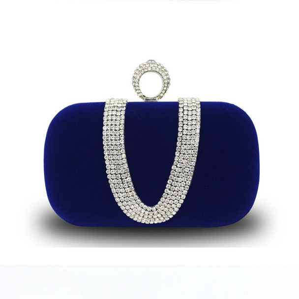 Handmade Classic Diamond Evening Bag Velour Clutch