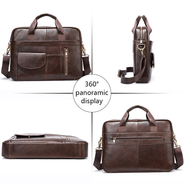 Men Oil Leather Briefcase Laptop Bags Genuine Leather Men's Handbag