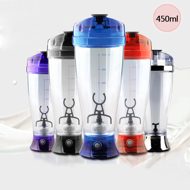 450ML Protable Electric Automatic Mixing Milk Coffee Mixer Mini Juice Manual Protein Shaker Blender Battery Plastic Food Mixer