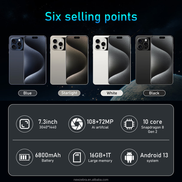 Gaming Mobile 6.9inch FHD 16GB+512GB Cell Phone Flip 4G Android Smart Phone