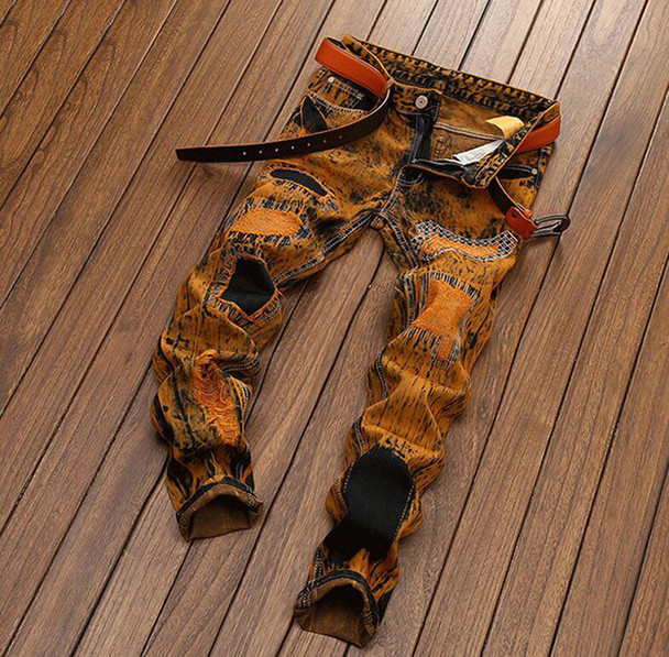 Slim Fit Denim Men Skinny Jeans Vintage Trousers Denim Casual Motorcycle Jeans