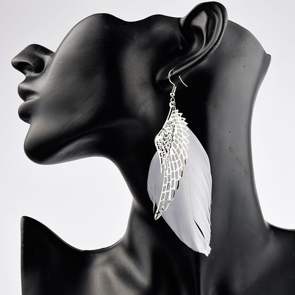 New Bohemia European Fashion Angel Wing Feather Earrings Foreign Earrings