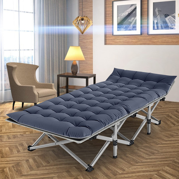 Camping Metal Outdoor With Pillow Travel Foldable Clamshell Camping Folding Bed