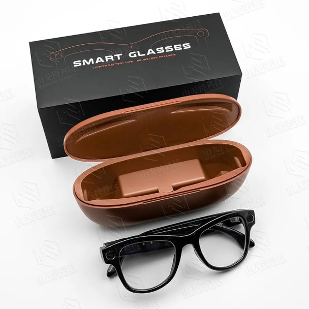 AI Smart Business Sunglasses with HD Camera with Charging Case - Black