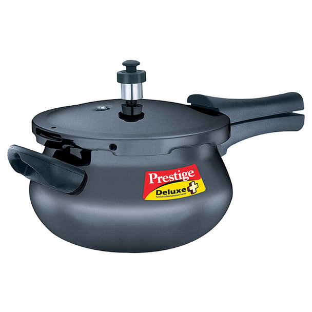 Prestige Deluxe Plus Mini Induction Base Hard Anodized Pressure Handis, 3.3 Litres, Black