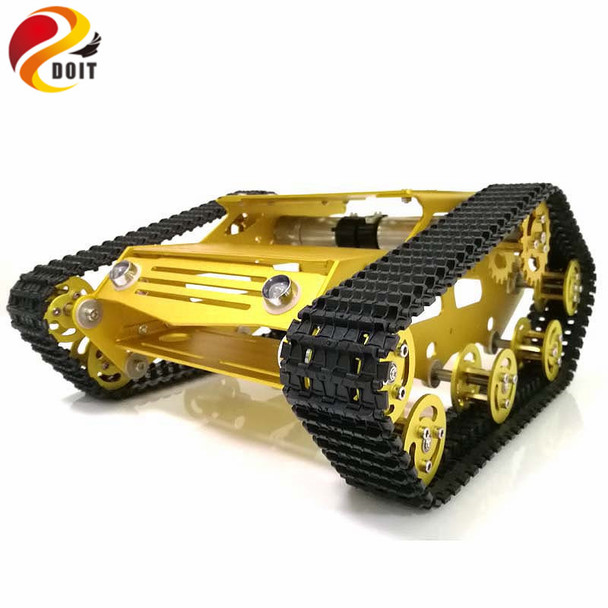 DOIT Y100 Robot Tracked Tank Car Chassis with Aluminium Alloy Frame and Wheel for Robot Education Modification DIY Tank Model RC