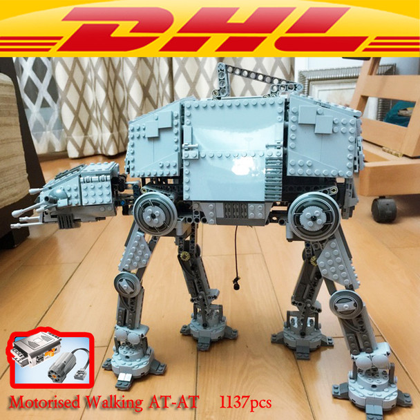 LEPIN 05050 AT-AT Motorized Walking Robot Model Star Plant Building Blocks 75054 10178 action figure creator toys for children