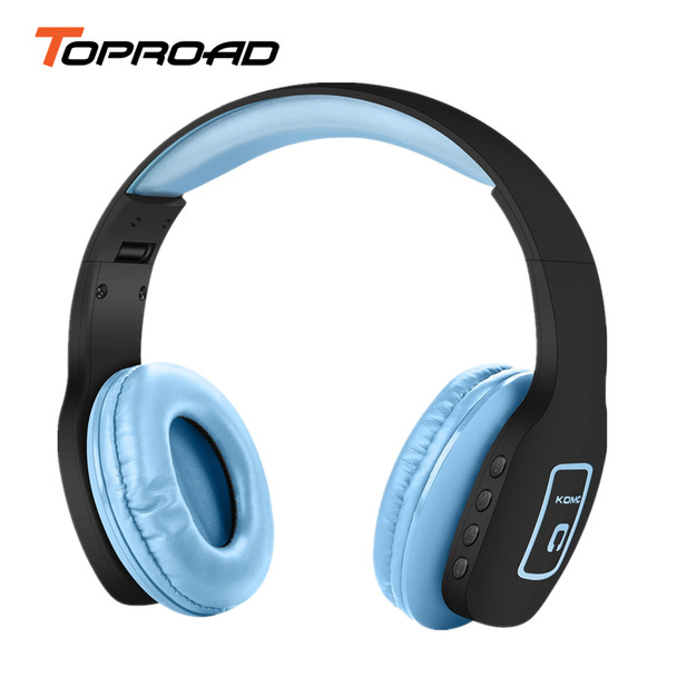 TOPROAD Bluetooth Headphone Foldable Wireless Stereo Headset Over the Ear Earphone Support AUX Handsfree for iPhone Phones PC