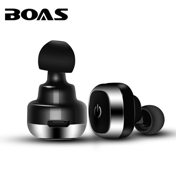 BOAS NEW Bluetooth 4.1 Wireless Earphone Handsfree Call Mini Headphone Business Headset Earbud With MIC for IOS Iphone 7 Android