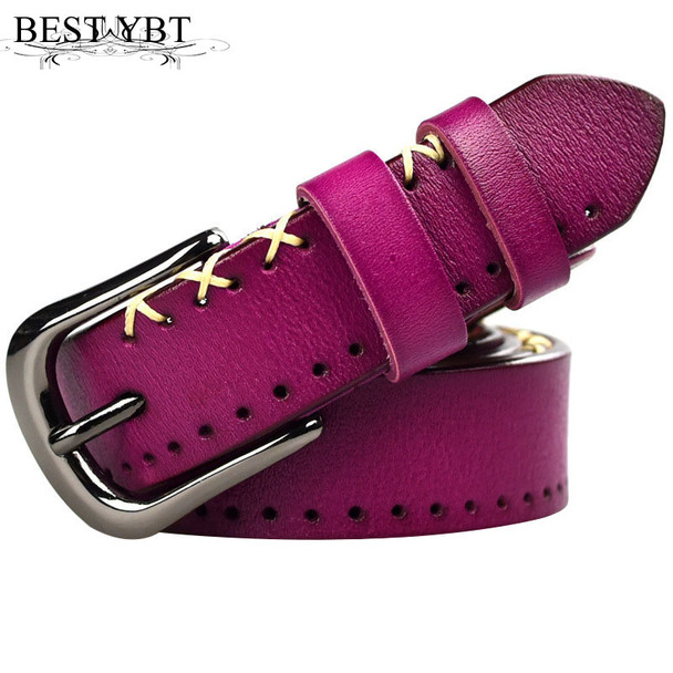 Best YBT Imitation Leather Belt Women Jeans Female Belt Strap Fashion Belts For Women 95-110cm Pin buckle retro cowboy Belt