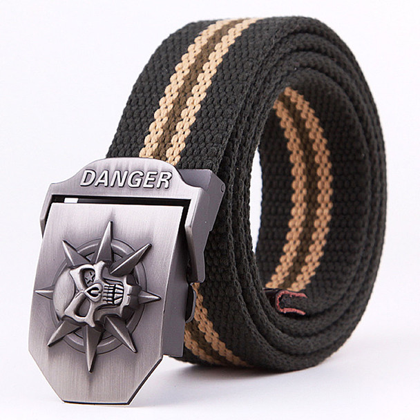 New Arrival Fashion Skull Head Men's Canvas Belt Alloy Buckle Military Belt Army Tactical Belts For Male Top Quality Men Strap New Arrival Fashion Skull Head Men's Canvas Belt Alloy Buckle Military Belt Army Tactical Belts For Male Top Quality Men Strap