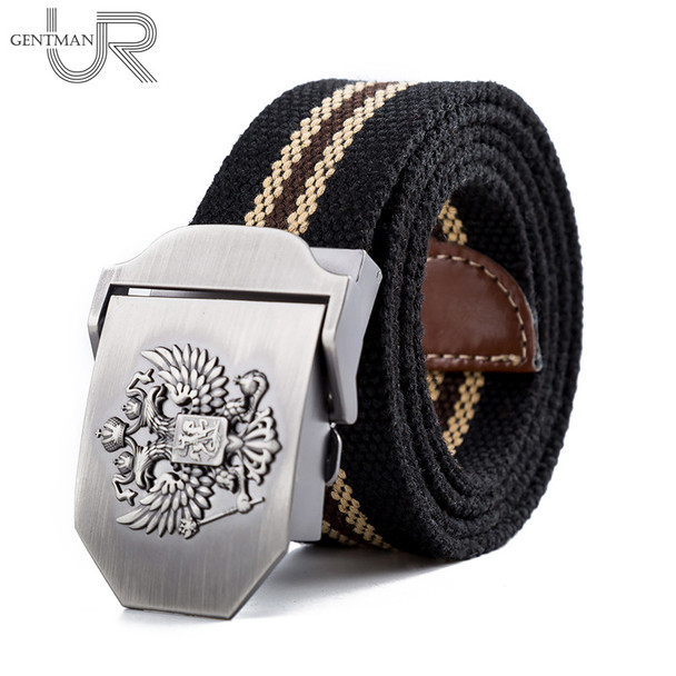 Unisex Russian National Emblem Canvas Tactical Belt High Quality Military Belts For Mens &amp; Women Luxury Patriot Jeans Belt