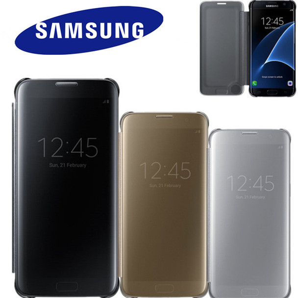 100% Original Mirror Clear View Smart Cover Phone Case For Samsung Galaxy S7 G9300 S7 edge G9350 With Rouse Slim Flip