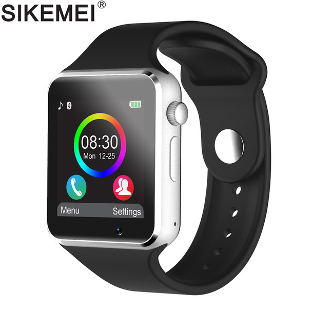 SIKEMEI Bluetooth Smart Watch Smartwatch Phone with Pedometer Touch Screen Camera Support TF SIM Card for Android iOS Smartphone