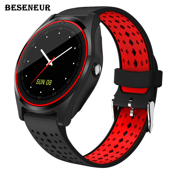 Beseneur Smart Watch V9 Bluetooth Clock Support SIM Card Pedometer Camera Smartwatch Anti-lost Watch Phone for iOS Android Phone