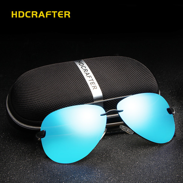 HDCRAFTER Aluminum magnesium polarized aviation Sunglasses men driving sun Glasses vintage oculos de sol