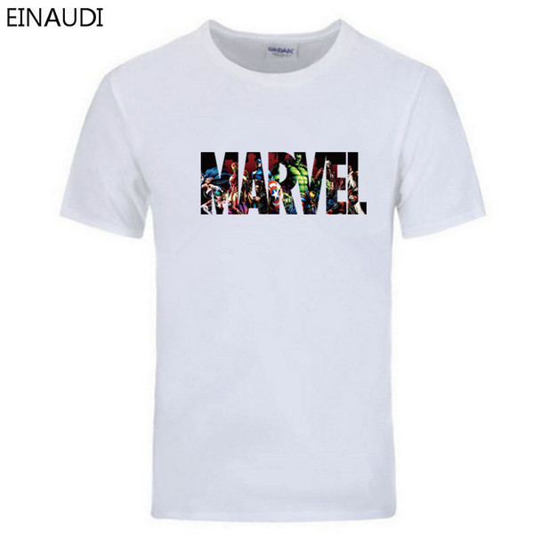 EINAUDI 2018 New Fashion Marvel Short Sleeve T-shirt Men Superhero Print t shirt O-neck Comic Marvel Shirts Tops Men Clothes Tee
